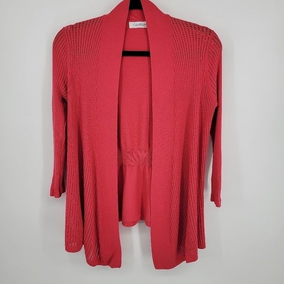Calvin Klein Open Front Cardigan Pink/Red size s - Picture 4 of 11